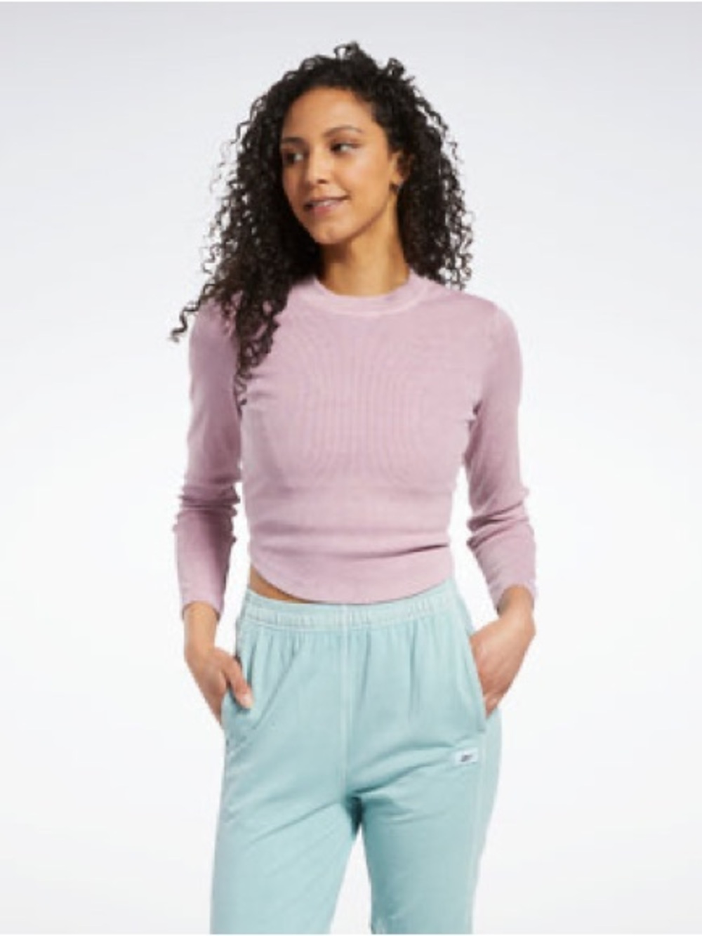 Classics Natural Dye Ribbed Long Sleeve Wrap Long-Sleeve Top size small